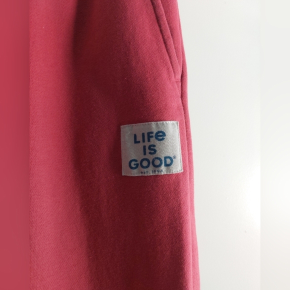 Life Is Good 2pc Set Hoodie & Joggers Red/ White L/XL USA Flag Casual Lounge - Picture 8 of 11